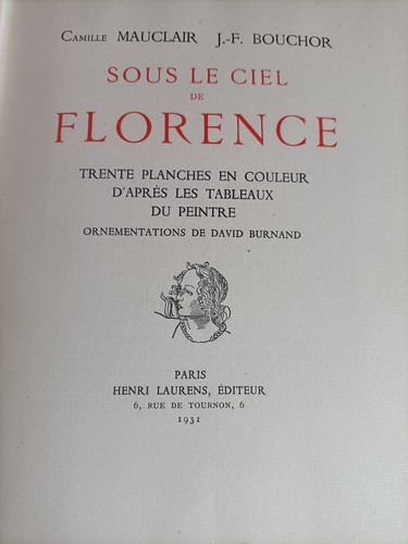 Sous ciel florence livre - florence,