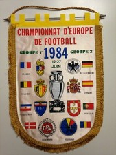 FANION GRAND FORMAT VINTAGE - CHAMPIONNAT D'EUROPE 1984 FRANCE // GROUPE 1 + 2