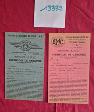 N°113372 / Moteur AMC 125 cc /  2 fiches certificats de garantie