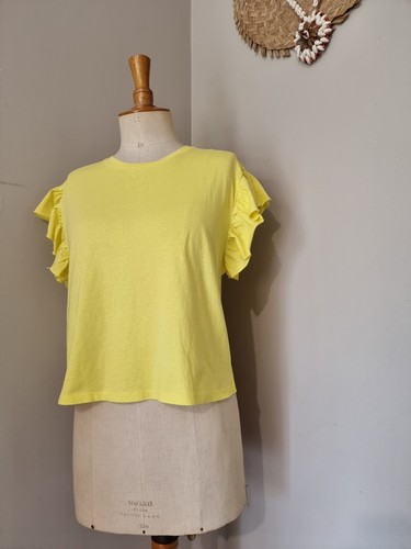 Zara tee shirt jaune manches - zara,
