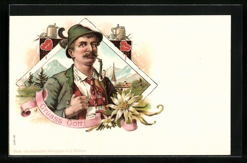 Carte postale grüass gott - postale,
