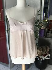 Haut top debardeur TARA JARMON taille 38 soie rose nude tres bon  etat