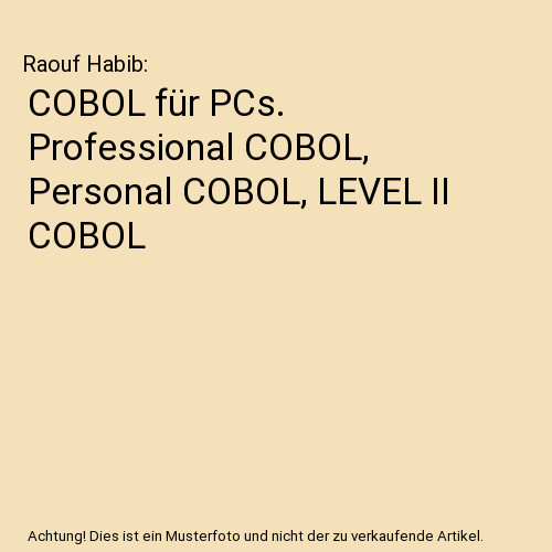 Cobol für pcs - cobol, professional