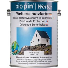 Biopin Premium Couleur Lasure Bois Blanc 2,5l sans Solvants Peinture Bois