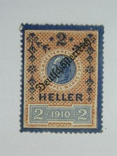 Vignette timbre fiscal Autriche 1910 surcharge Stempelmarke Österreich 2 Heller