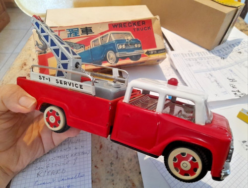 1960 tin toy wrecker truck - "wrecker,