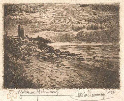 Gravure ancienne clair lune - gravure,