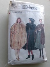 Vogue n° 8147  patron couture cape taille unique vintage