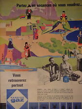 PUBLICITÉ CAMPING GAZ PARTEZ EN VACANCES OU VOUS VOUDREZ - DESSIN SIGNÉ TRIBOT