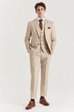 Costume 3 Pièces Beige Léger
