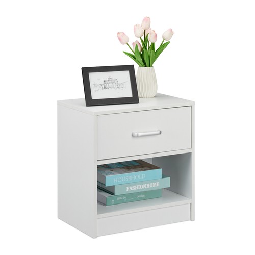 Table nuit tiroirs blanc - de,
