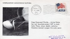 IMP Nasa project for SOLAR study Cape Canaveral 1963 SARZIN Space cover RARE !