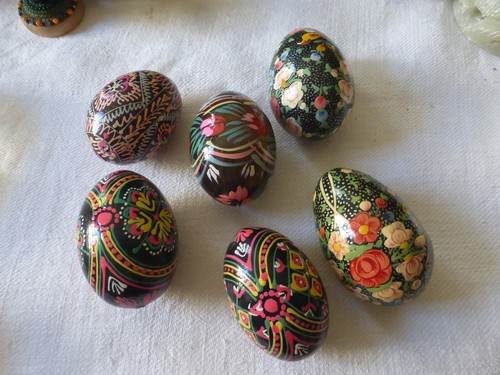 Lot anciens oeufs en - lot, bois