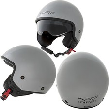 Casque Moto Scooter Vintage Jet Visiere pare soleil ECE 22-06 Blanc SonicMoto