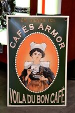 Plaque émaillée CAFES ARMOR