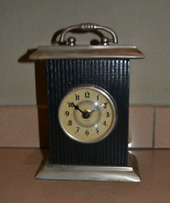 Pendule petit horloge bois laiton bronze mécanisme a pile neuf