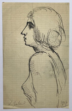 Femme Nue DESSIN ORIGINAL signé LEON GALAND Erotique CURIOSA Erotica 1917