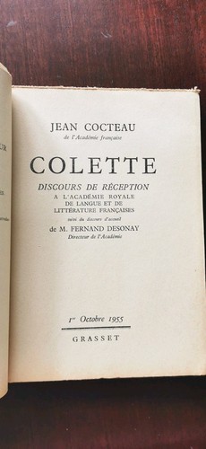 Colette discours de - , :
