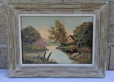 HST TABLEAU PAYSAGE ANIME signé L HENRY XIXe école de Barbizon française 1