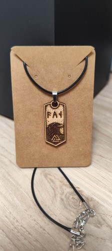 Collier corbeau viking bois - viking, en