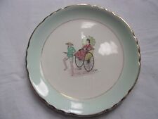 assiette ancienne St Amand les eaux pousse-pousse, décor chinois