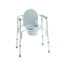 Mopedia Chaise fixe WC confortable en aluminium 4 fonctions en 1 Gris