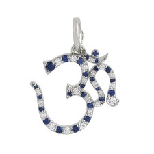 Pendentif Om saphir bleu