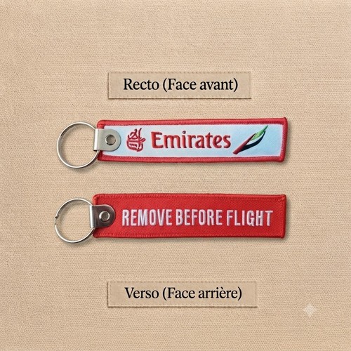 Porte clé brodé - clé, avion