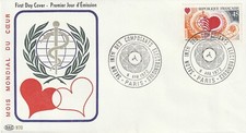 Enveloppe 1er jour Mois Mondiale de la Santé Semaine du Coeur 1972 PAC 2