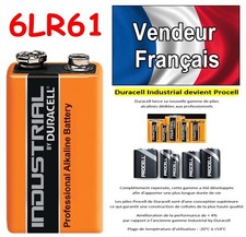 Piles DURACELL INDUSTRIAL PROCELL 6LR61 9V VOLT MN1604 ( à l'unité ou par lot )