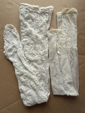 LOT DE 2 COLLANTS BLANCS FANTAISIE NEUFS DENTELLE ET BAGUETTE LUREX  TAILLE 1