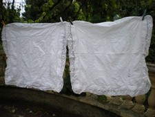 un lot de deux taies oreiller blanche anciennes  brodées et baptiste 78X76cm