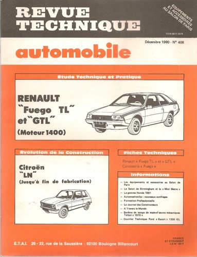 Revue technique automobile 406 - revue,