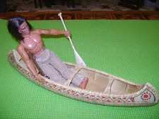 BIG JIM MATTEL KARL MAY 1971 FIGURINE WINNETOU AVEC CANOE