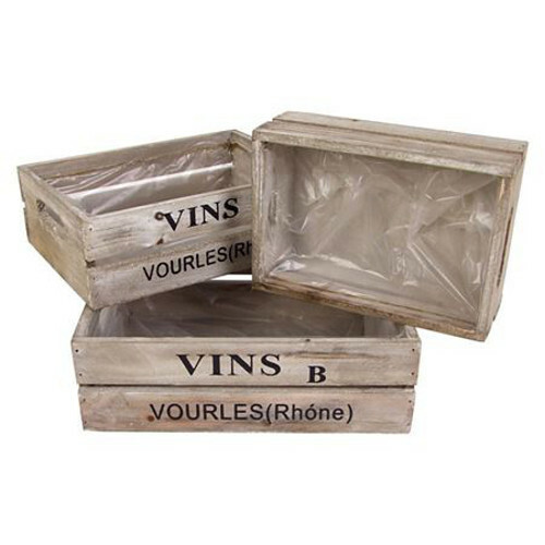 Déco holzkisten set - holzkisten-set, boîtes