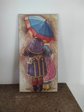 Tableau vintage resté sous blister d’origine, cadre,  poulbots, hippies