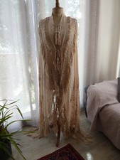 ancien châle cape Napoléon III opéra théâtre soie brodée Saïgon  Cochinchine tbé