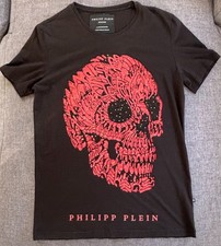 T-shirt Philipp Plein, couleur noir avec strass rouge - Taille XL -Très bon état