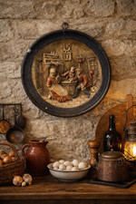 Plaque murale vintage plâtre