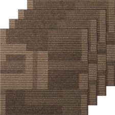 VEVOR Tapis de sol dalles de moquette 24PCS rembourrage 61x61 cm marron mélangé