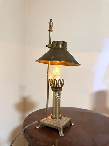 Brass metal table lamp - brass,