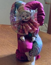 CLOWN ARLEQUIN MUSICAL PORCELAINE