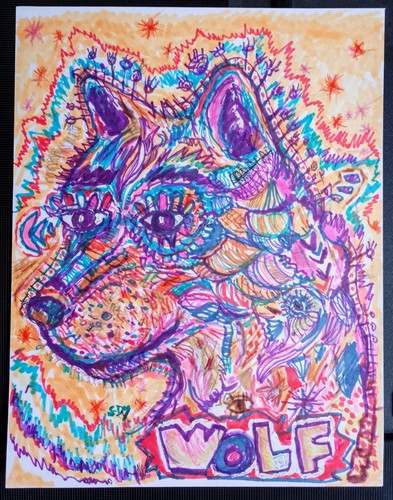 Tableau chien loup - dog, berger