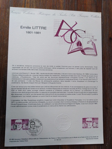 Timbres poste emile littré - timbres,