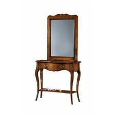 Console avec Miroir Noyer Sombre Art Pauvre Classique Cabinet Finition Bassano