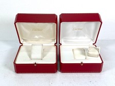 VINTAGE AUTHENTIQUE CARTIER boîtier boîte de montre cuir rouge CO 1018 lot...