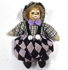 Poupée Clown En Tissu Vintage