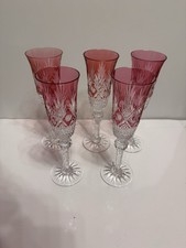 5 Flûte Coupe À Champagne roemer de couleur en cristal Saint Louis ? Baccarat ?