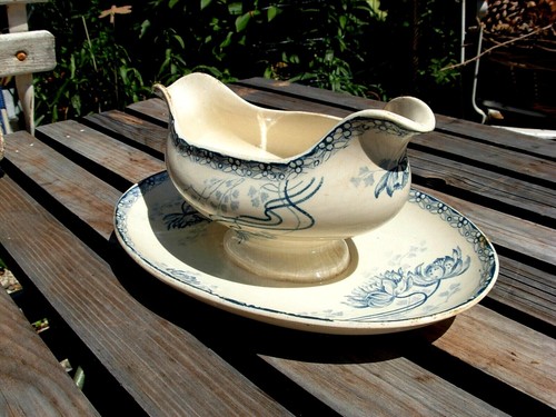 Saucière bleue ancienne - saucière,