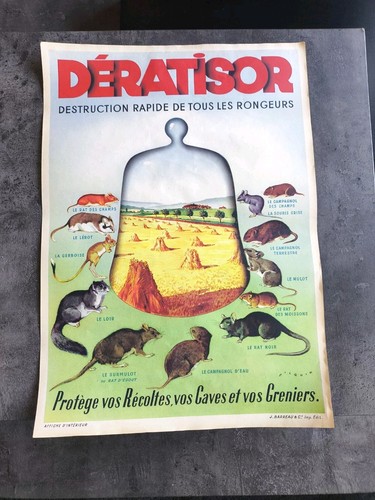 Affiche ancienne deratisor rat - affiche,